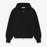 ESSENTIALS Classic Full Zip-Up Hoodie Jet Black