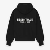 ESSENTIALS Classic Full Zip-Up Hoodie Jet Black
