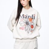 Mardi Mercredi Sweatshirt Flowermardi Blossom Oatmeal Black