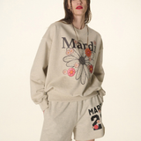 Mardi Mercredi Sweatshirt Flowermardi Blossom Oatmeal Black