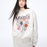 Mardi Mercredi Sweatshirt Flowermardi Blossom Oatmeal Black