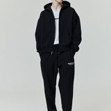 ESSENTIALS Classic Full Zip-Up Hoodie Jet Black