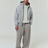 ESSENTIALS Embossed Classic Fleece Zip-Up Hoodie Warm Heather
