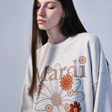 Mardi Mercredi Sweatshirt Flowermardi Blossom Oatmeal Taupe