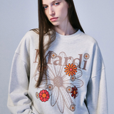 Mardi Mercredi Sweatshirt Flowermardi Blossom Oatmeal Taupe
