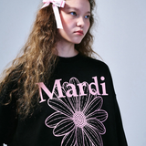 Mardi Mercredi Sweatshirt Flowermardi Black Pink