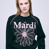Mardi Mercredi Sweatshirt Raglan Flowermardi Black Pink