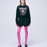 Mardi Mercredi Sweatshirt Raglan Flowermardi Black Pink