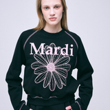 Mardi Mercredi Sweatshirt Raglan Flowermardi Black Pink