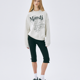 Mardi Mercredi Sweatshirt Triple Flower Oatmeal Black