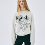 Mardi Mercredi Sweatshirt Triple Flower Oatmeal Black