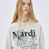 Mardi Mercredi Sweatshirt Triple Flower Oatmeal Black