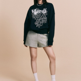 Mardi Mercredi Sweatshirt Triple Flower Navy White