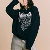 Mardi Mercredi Sweatshirt Triple Flower Navy White