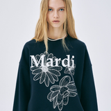 Mardi Mercredi Sweatshirt Triple Flower Navy White