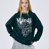 Mardi Mercredi Sweatshirt Triple Flower Navy White