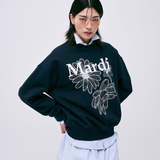 Mardi Mercredi Sweatshirt Triple Flower Navy White