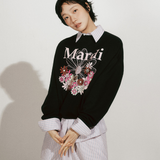 Mardi Mercredi Sweatshirt Flowermardi Jardin Black Palepink