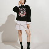 Mardi Mercredi Sweatshirt Flowermardi Jardin Black Palepink