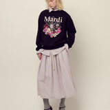 Mardi Mercredi Sweatshirt Flowermardi Jardin Black Palepink