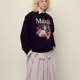 Mardi Mercredi Sweatshirt Flowermardi Jardin Black Palepink