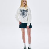 Mardi Mercredi Sweatshirt Flowermardi Needlework White Navy