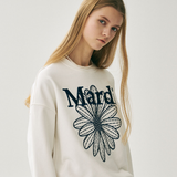 Mardi Mercredi Sweatshirt Flowermardi Needlework White Navy