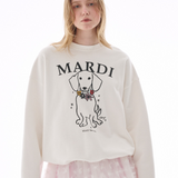 Mardi Mercredi Sweatshirt Swing The Tail Ddanji Flower Necklace Multicolor White Pink