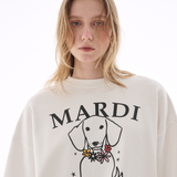 Mardi Mercredi Sweatshirt Swing The Tail Ddanji Flower Necklace Multicolor White Pink