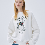 Mardi Mercredi Sweatshirt Swing The Tail Ddanji Flower Necklace Multicolor White Pink