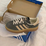 [厚底]Adidas Gazelle Bold 灰棕 IE0428 - HADNUS