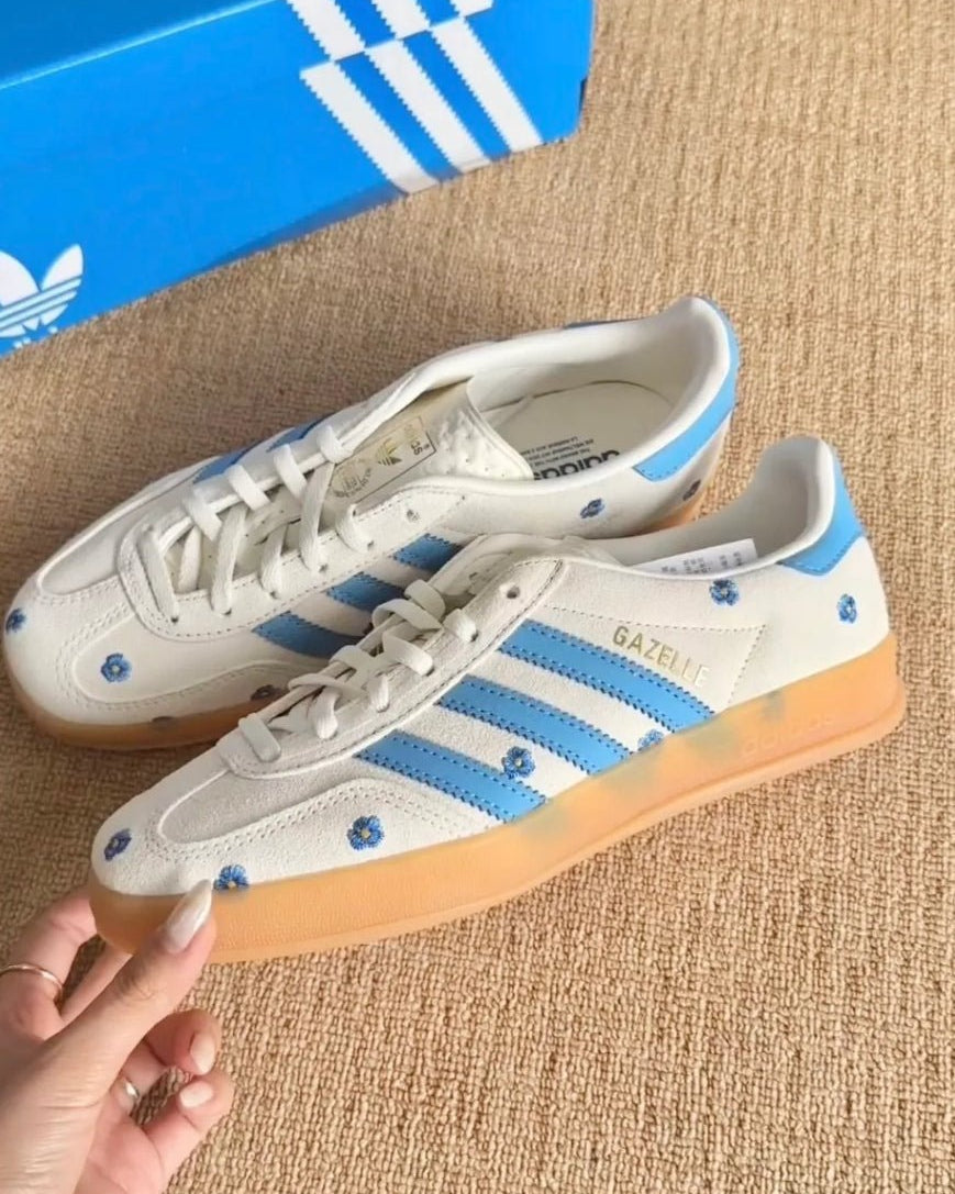 ADIDAS SAMBA OG 刺繡雛菊 藍白 - HADNUS