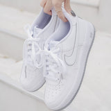 Nike Air Force 1 Gs 白灰 - HADNUS