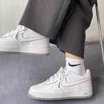 Nike Air Force 1 Gs 白灰 - HADNUS