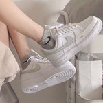 Nike Air Force 1 Low White Grey Gold - HADNUS